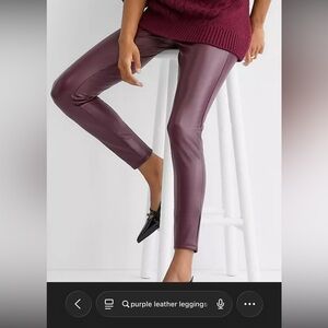 Women’s Plum Faux Leather Leggings 8